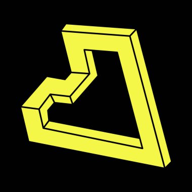 Optik yanılsama. İmkansız şekiller. Kutsal geometri figürleri. Soyut sonsuz geometrik nesneler. İmkansız sonsuz özet. Optik sanat. Escher tarzı. 