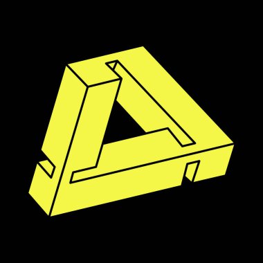 Optik illüzyon figürü. İmkansız nesneler. Escher tarzı. Çizgi geometrik şekiller. 