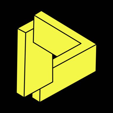 Optik illüzyon şekilleri. Escher tarzı. Optik sanat objesi. İmkansız bir rakam. Kutsal geometri. 