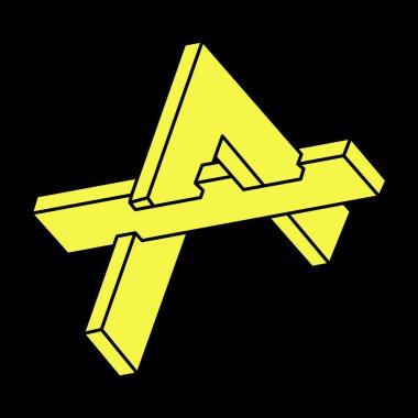 Optik illüzyon şekilleri. Escher paradoksu. Optik sanat objesi. İmkansız rakamlar. Kutsal geometri. 