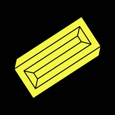 Optik yanılsama. İmkansız şekiller. Doğrusal sonsuz nesne. Soyut sonsuz geometrik figür. Escher tarzı. İmkânsız geometri tabelaları, siyah arkaplan. Optik sanat.