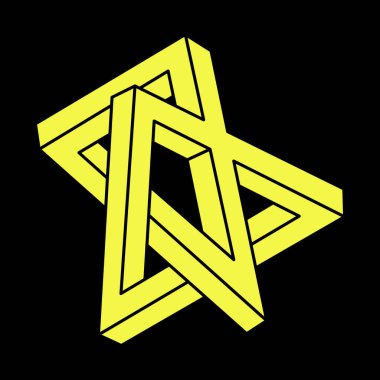 Optik illüzyon şekilleri. Escher paradoksu. Optik sanat objesi. İmkansız rakamlar. Kutsal geometri. 