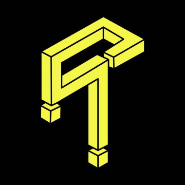 Optik illüzyon şekilleri. Geometri. Escher tarzı. Optik sanat objesi. İmkansız şekiller. 