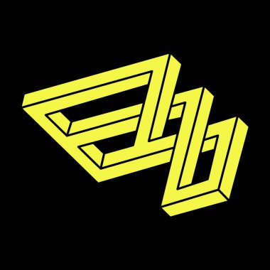 Optik illüzyon şekilleri. İmkansız nesneler. Optik sanat figürleri. Geometri. Escher tarzı. 