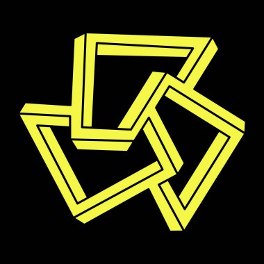 Optik illüzyon figürü. İmkansız şekiller. Kutsal geometri. Soyut sonsuz geometrik nesneler. Optik sanat. Escher tarzı. 