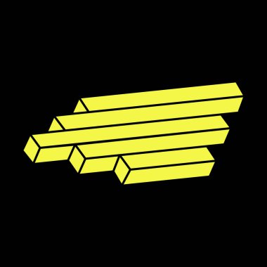 Optik illüzyon objesi. Escher paradoksu. İmkânsız şekil logosu tasarımı. Optik sanat. Kutsal geometri figürleri. 