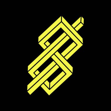 Optik yanılsama. İmkansız bir şekil. Kutsal geometri. Escher tarzı. Soyut sonsuz geometrik nesne. Optik sanat.