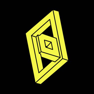 Optik illüzyon şekilleri. Optik sanat objeleri. İmkansız bir rakam. Geometri. Escher paradoksu. 