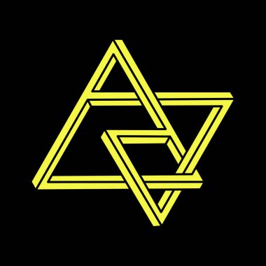 Optik illüzyon şekilleri. Escher tarzı. Optik sanat objesi. İmkansız rakamlar. Kutsal geometri. 