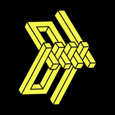 Optik illüzyon şekilleri. Optik sanat objesi. İmkansız rakamlar. Kutsal geometri. Escher paradoksu. 