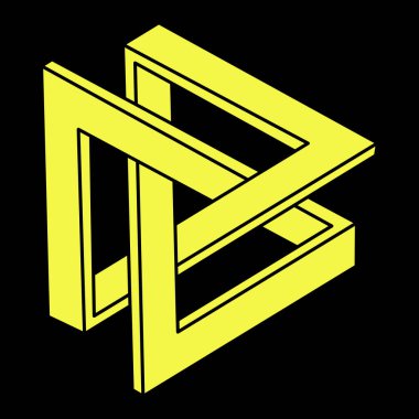 Optik illüzyon şekilleri. Optik sanat objesi. İmkansız rakamlar. Kutsal geometri. Escher paradoksu. 