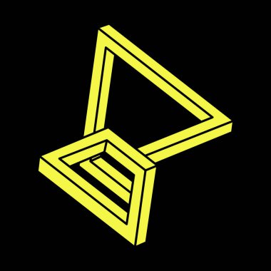 Optik illüzyon şekilleri. Optik sanat objesi. Kutsal geometri. İmkansız rakamlar. Escher tarzı. 