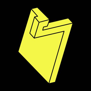 Optik illüzyon figürü. İmkansız şekiller. Kutsal geometri objesi. Optik sanat. Escher tarzı. 