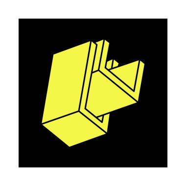 Optik illüzyon şekilleri. Optik sanat objeleri. İmkansız rakamlar. Escher paradoksu. Geometri. 