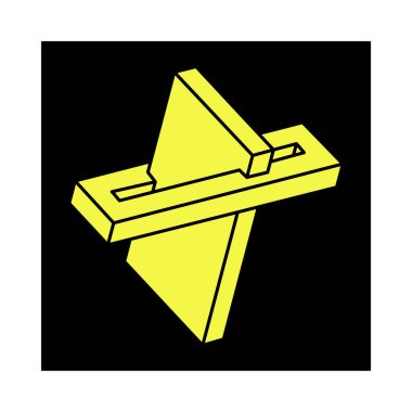 Optik illüzyon figürü. İmkansız şekiller. Kutsal geometri nesneleri. Optik sanat. Escher tarzı. 