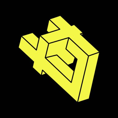 Optik illüzyon şekilleri. Optik sanat objesi. İmkansız rakamlar. Geometri. Escher paradoksu. 