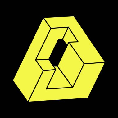 Optik illüzyon şekilleri. Escher paradoksu. Optik sanat objeleri. İmkansız rakamlar. Geometri. 