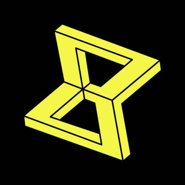 Optik illüzyon şekilleri. Optik sanat objesi. İmkansız rakamlar. Kutsal geometri. Escher paradoksu. 