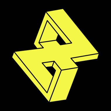 Optik illüzyon şekilleri. İmkansız nesneler. Optik sanat figürleri. Geometri. Escher paradoksu. 