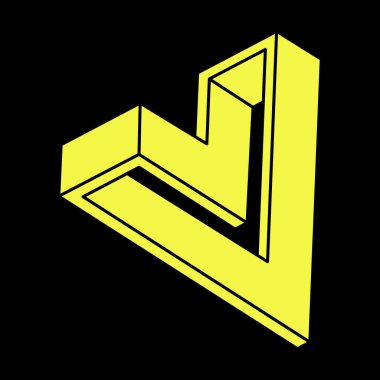 Optik illüzyon şekilleri. Optik sanat objeleri. İmkansız rakamlar. Escher paradoksu. 