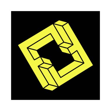 Optik illüzyon şekilleri. İmkansız nesneler. Optik sanat figürleri. Escher tarzı. Geometri. 