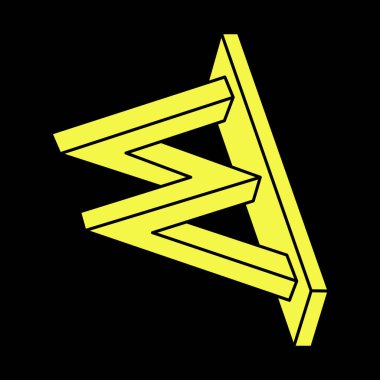 Optik illüzyon şekilleri. Optik sanat objesi. Kutsal geometri. İmkansız rakamlar. Escher tarzı. 