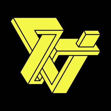 Optik illüzyon şekilleri. İmkansız nesneler. Optik sanat figürleri. Geometri. Escher tarzı. 