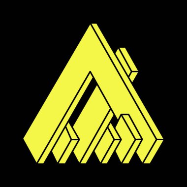 Optik illüzyon şekilleri. Optik sanat objesi. Kutsal geometri. İmkansız rakamlar. Escher tarzı. 