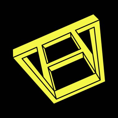 Optik illüzyon şekilleri. Escher tarzı. Geometri. Optik sanat objesi. İmkansız şekiller. 