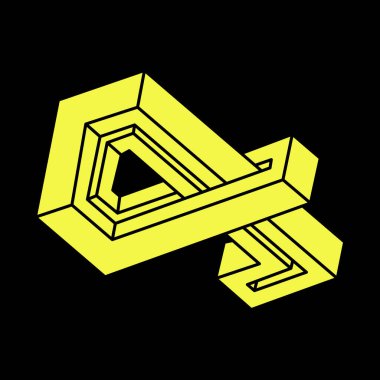 Optik yanılsama, vektör. Optik sanat objeleri. Geometrik şekiller. İmkansız şekiller. Escher tarzı. 