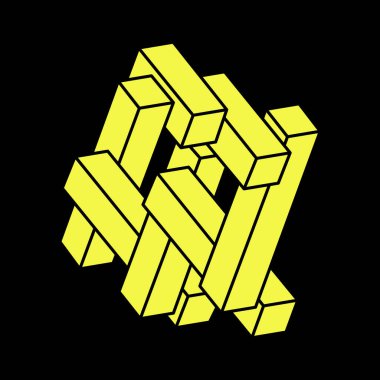 Optik illüzyon şekilleri. Optik sanat objesi. İmkansız rakamlar. Gerçekdışı geometrik nesneler. Escher paradoksu. 