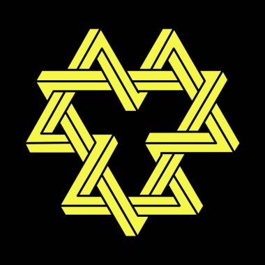 Optik illüzyon şekilleri. Optik sanat objeleri. İmkansız rakamlar. Kutsal geometri. Escher tarzı. 