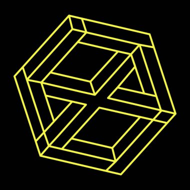 İmkansız bir şekil. Web tasarım elemanı. Optik İllüzyon nesnesi. Satır tasarımı. 