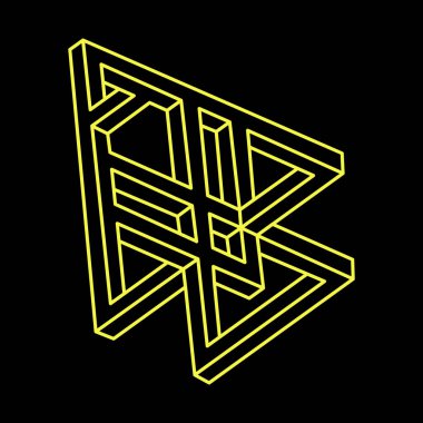 İmkânsız şekiller logo tasarımı, optik illüzyon objesi. Optik sanat figürü. 