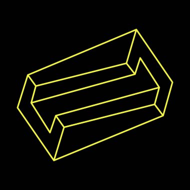 Optik illüzyon şekilleri. İmkansız nesneler. Optik sanat figürleri. Satır sanatı. 