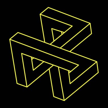 İmkânsız optik illüzyon şekilleri. Optik sanat objeleri. İmkansız rakamlar. Kutsal geometri. Satır sanatı. 