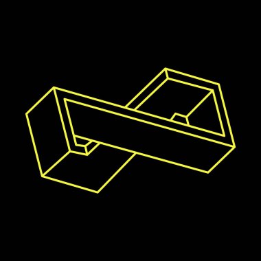 İmkansız nesneler. Optik sanat. Çizgi geometrik şekli. Optik yanılsama figürü. 