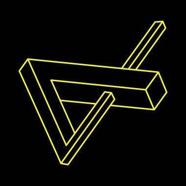 İmkânsız optik illüzyon şekilleri. Optik sanat objeleri. İmkansız rakamlar. Çizgi çalışması. Geometri. 