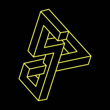 İmkânsız optik illüzyon şekilleri. Optik sanat objeleri. İmkansız rakamlar. Kutsal geometri. 