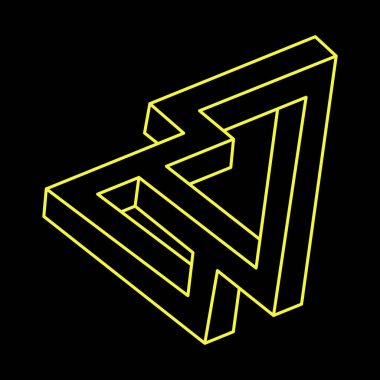 İmkânsız optik illüzyon şekli. İmkansız rakamlar. Kutsal geometri. Optik sanat nesnesi. 