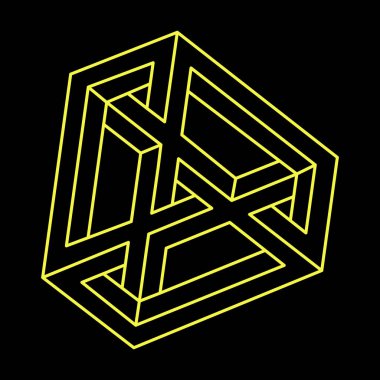 İmkansız bir unsur. Çizgi tasarımı. İmkansız şekiller. Optik yanılsama objeleri. Optik sanat. 