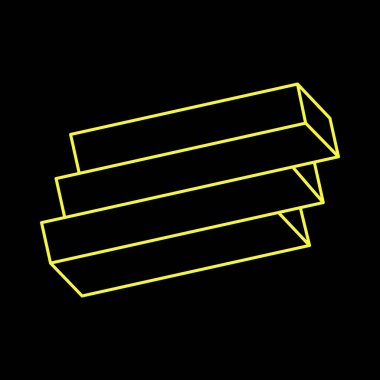 İmkansız bir nesne. Çizgi geometrik şekli. Optik yanılsama figürü. 