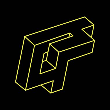 İmkânsız optik illüzyon şekilleri. Optik sanat objeleri. İmkansız rakamlar. Çizgi çalışması. Escher tarzı. Gerçek dışı geometri.