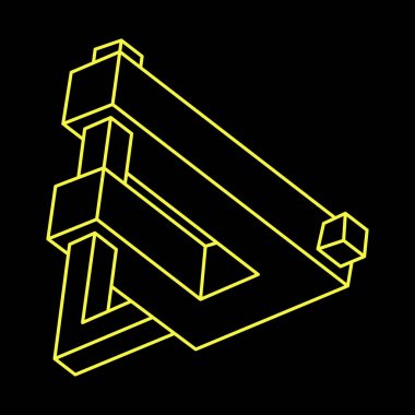 İmkânsız optik illüzyon şekilleri. Optik sanat objeleri. Kutsal geometri. İmkansız rakamlar. Satır sanatı. 