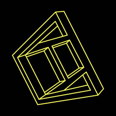 Optik illüzyon şekilleri. İmkansız nesneler. Optik sanat figürleri. Çizgi çalışması. Geometri. 