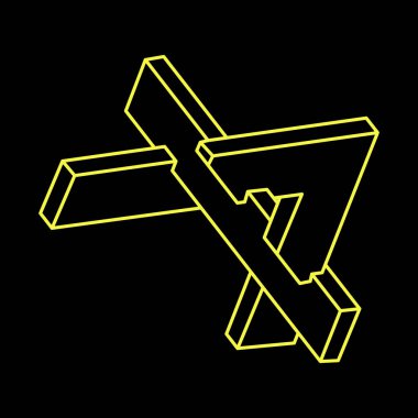 İmkânsız şekilli logo tasarımı, optik illüzyon nesneleri. Optik sanat. Kutsal geometri figürleri. 