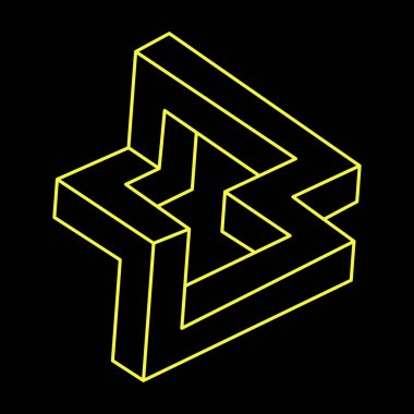 İmkânsız optik illüzyon şekilleri. Optik sanat objeleri. İmkansız rakamlar. Geometri. 