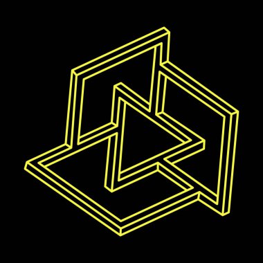 İmkânsız optik illüzyon şekilleri. Optik sanat objeleri. İmkansız rakamlar. Çizgi çalışması. Gerçekdışı geometrik nesneler. 