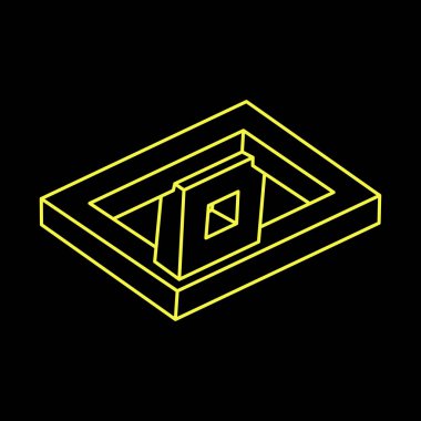 İmkânsız optik illüzyon şekilleri. Optik sanat objeleri. İmkansız rakamlar. Çizgi çalışması. Escher paradoksu. 