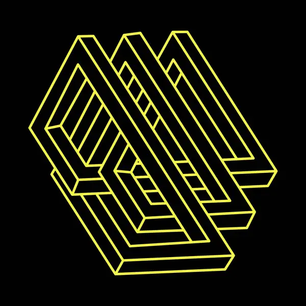 Escher tarzı. İmkansız şekiller. Web tasarım elemanları. Optik yanılsama objeleri. Çizgi tasarımı. Optik sanat. 